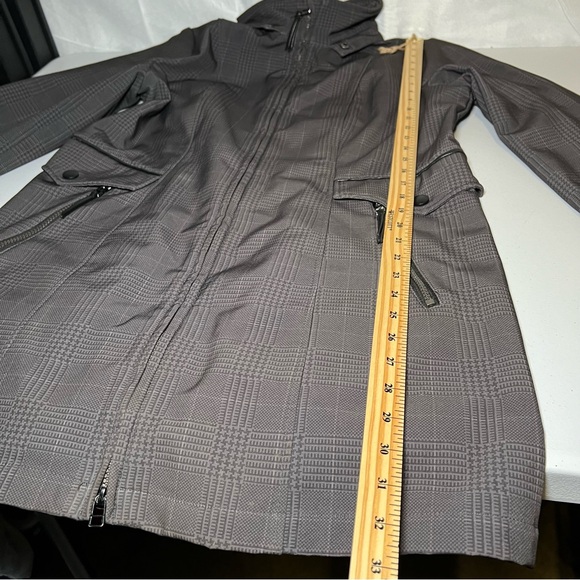 Ricki’s Soft Shell Anorak grey plaid rain fall transitional jacket women’s Large - Picture 14 of 14